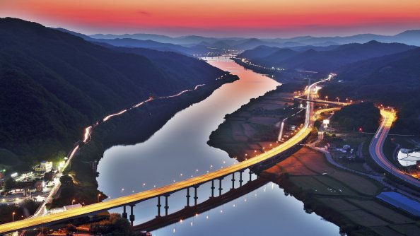 South Korea River Bridge