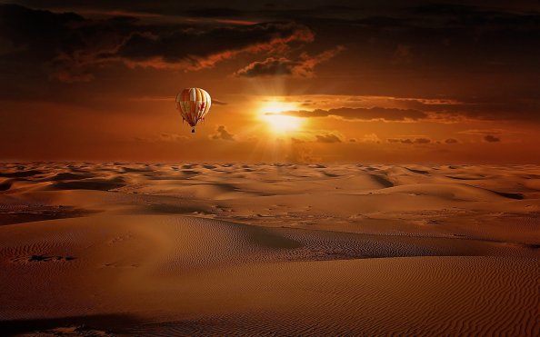 Hot Air Balloon Desert