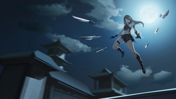 Anime Girl Attack Swords Small Weapons 4k