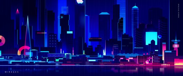 Skyscraper Synthwave Digital Art 4k