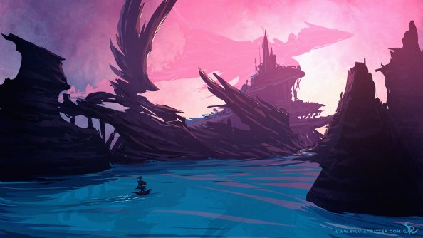 Boat Scenery Digital Art