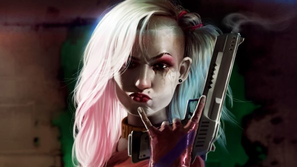 Harley Quinn Cool Gun Art