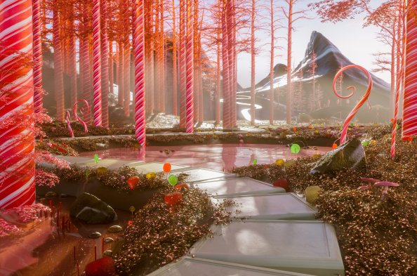 Candy Cane Forest 4k