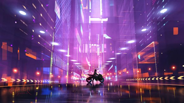 Cyberpunk Biker Girl Scifi City 4k