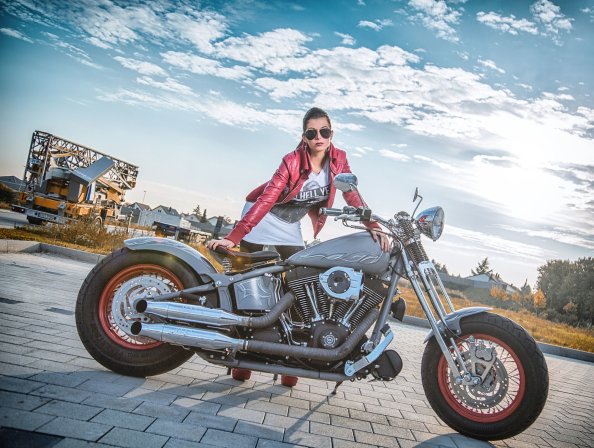 Model With Harley Davidson