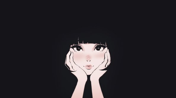 Young Girl With Hands On The Face Illustration