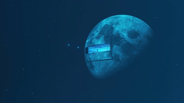 Space Station Moon 4k
