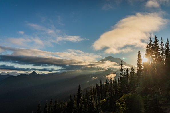 Sunset On Mt Rainier Naches Peak Loop