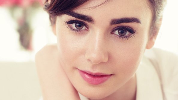 Lily Collins Closeup Face