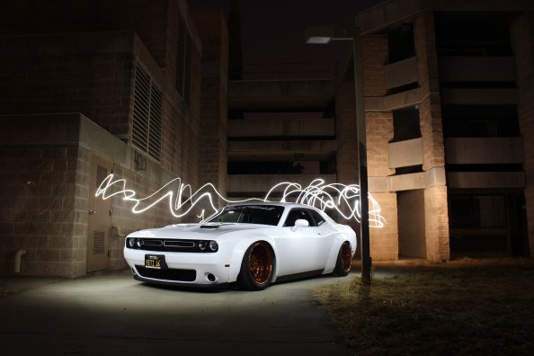 Dodge Challenger Muscle Car Photography Long Exposure