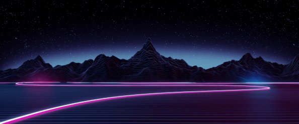 Neon Highway Digital Art