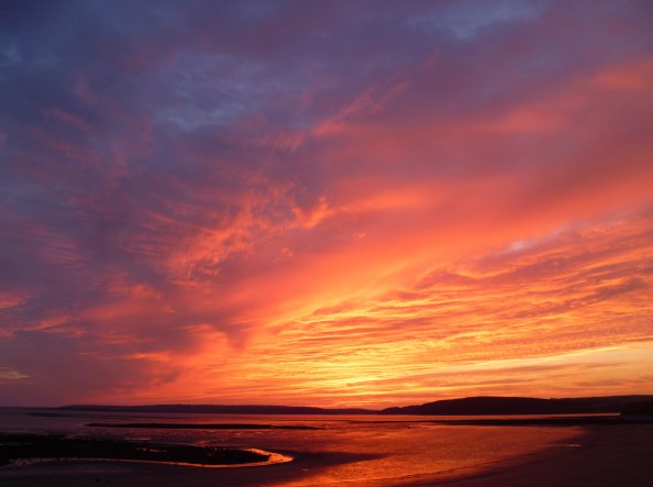 Landscape Shore Sunset 4k