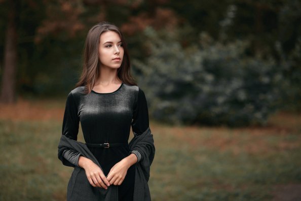 Black Dress Clothing Girl 4k