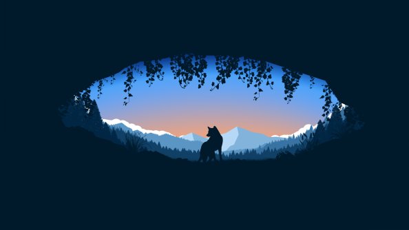 Wolf Cave Minimalist 4k