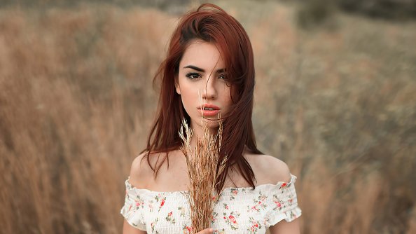 Girl Field Crops In Hands 4k