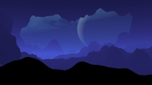 Blue Minimalist Alien Landscape