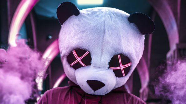 Panda Neon Eyes 4k