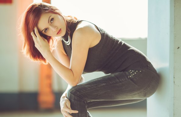 Redhead Girl Looking