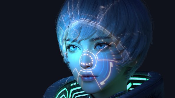 Scifi Girl Hologram Mask