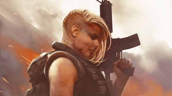 Warrior Girl In War