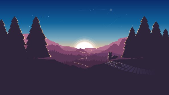 Fox Forest Minimalism Artwork