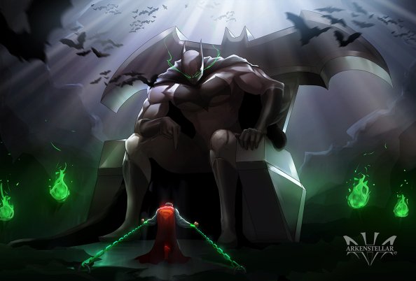 Giant Judge Batman Chained Superman