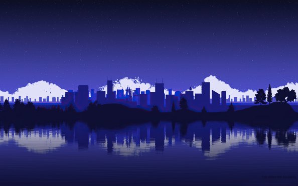 Artistic City Vector Blue 4k