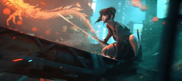 Cyberpunk Armed Girl 5k