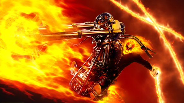 Ghost Rider Burning Guy 4k