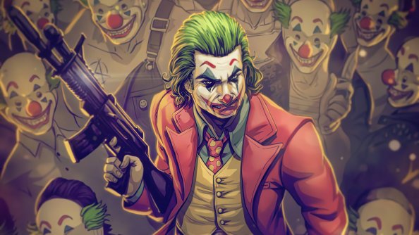 Joker With Gotham Clowns
