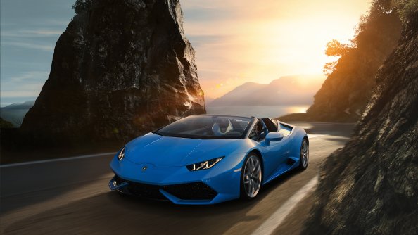 Sky Blue Lamborghini Huracan 4k