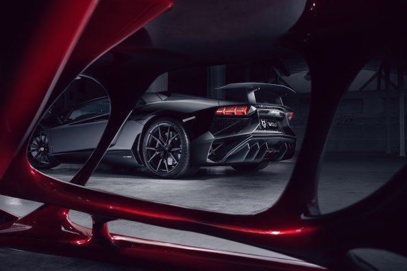 Lamborghini Aventador Black Red Wolf 4k