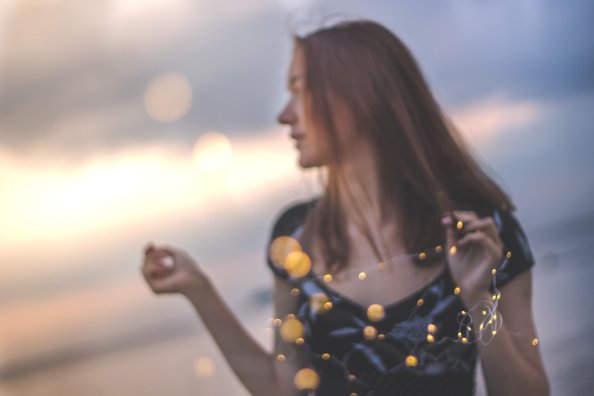 Girl Beauty Bokeh Effect Out Of Focus