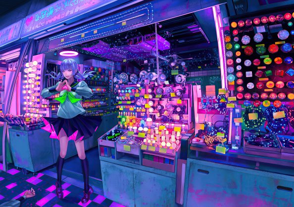 Girl Cyberpunk Shop 4k