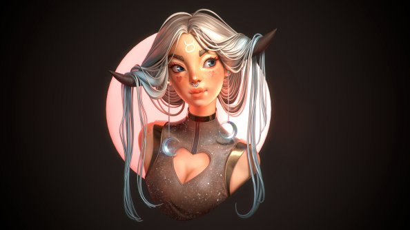 Zodiac Anime Girl 4k