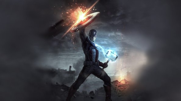 Captain America Mjolnir 4k