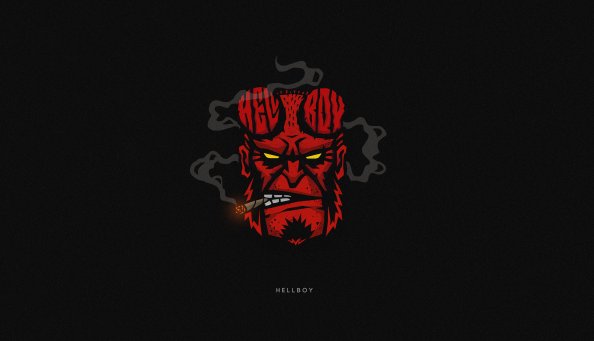 Hellboy Superhero Minimal 4k
