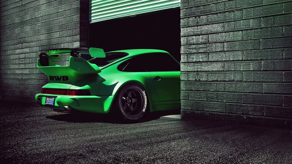 Green Porsche Rwb 4k