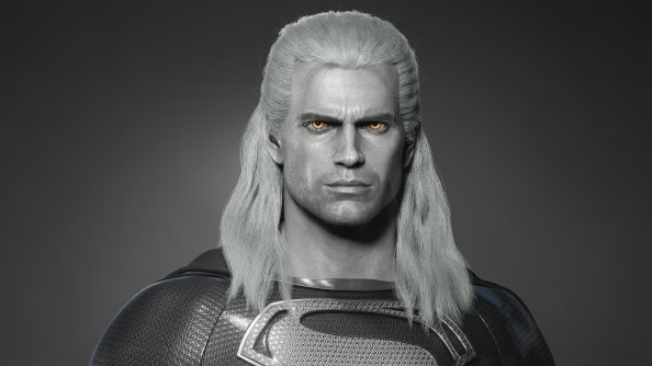The Witcher Geralt Black Superman Henry Cavill 4k