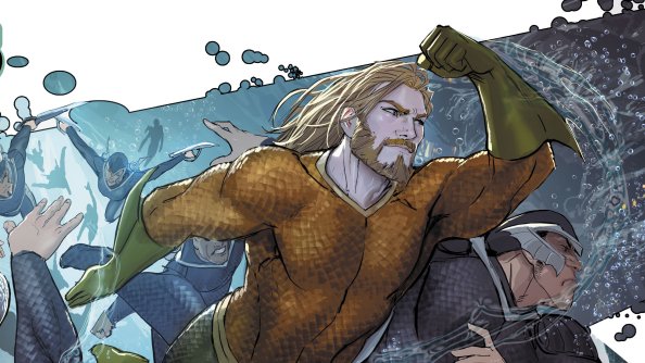 Aquaman Underwater Punching On Man Face Artwork