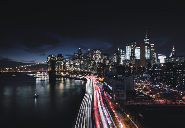 Brooklyn Bridge Cityscape Long Exposure Road Manhattan 8k