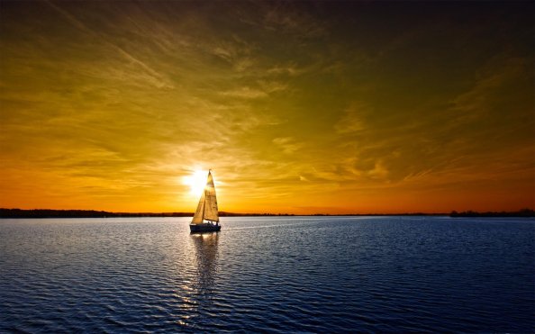 Sailing Boat Sunset Landscape