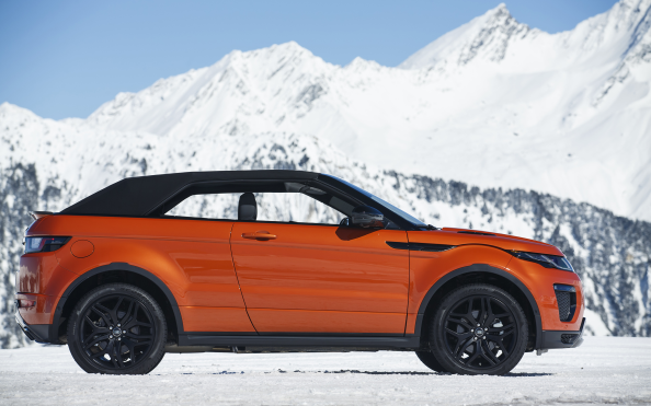 Range Rover Convertible In Snow Mountains