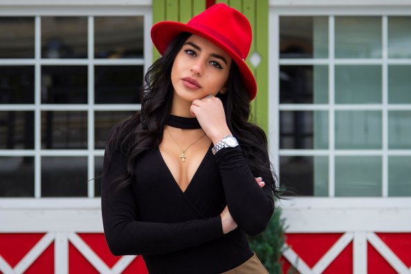 Gorgeous Girl Wearing Red Hat