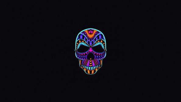 Skull Dark Minimal 4k