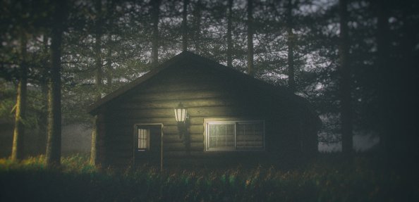 House In Forest Darkness 4k