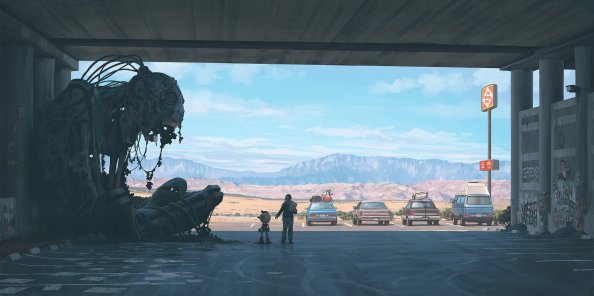 Scifi Robot Parking Garrage