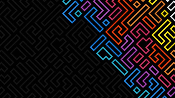 Minimalistic Shapes Dark Neon 4k