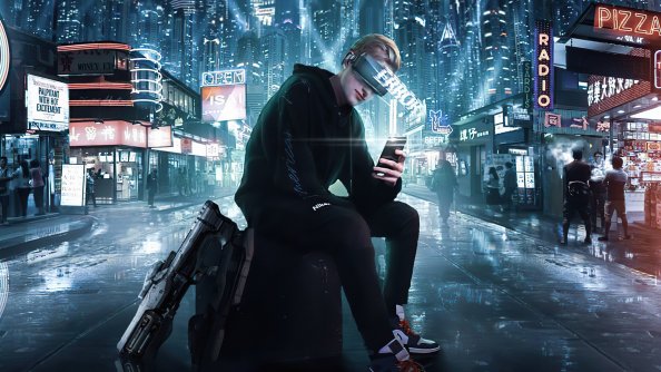 Error In City Cyberpunk Boy 4k
