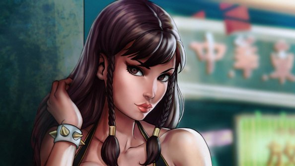 Fantasy Girl Playing With Hairs